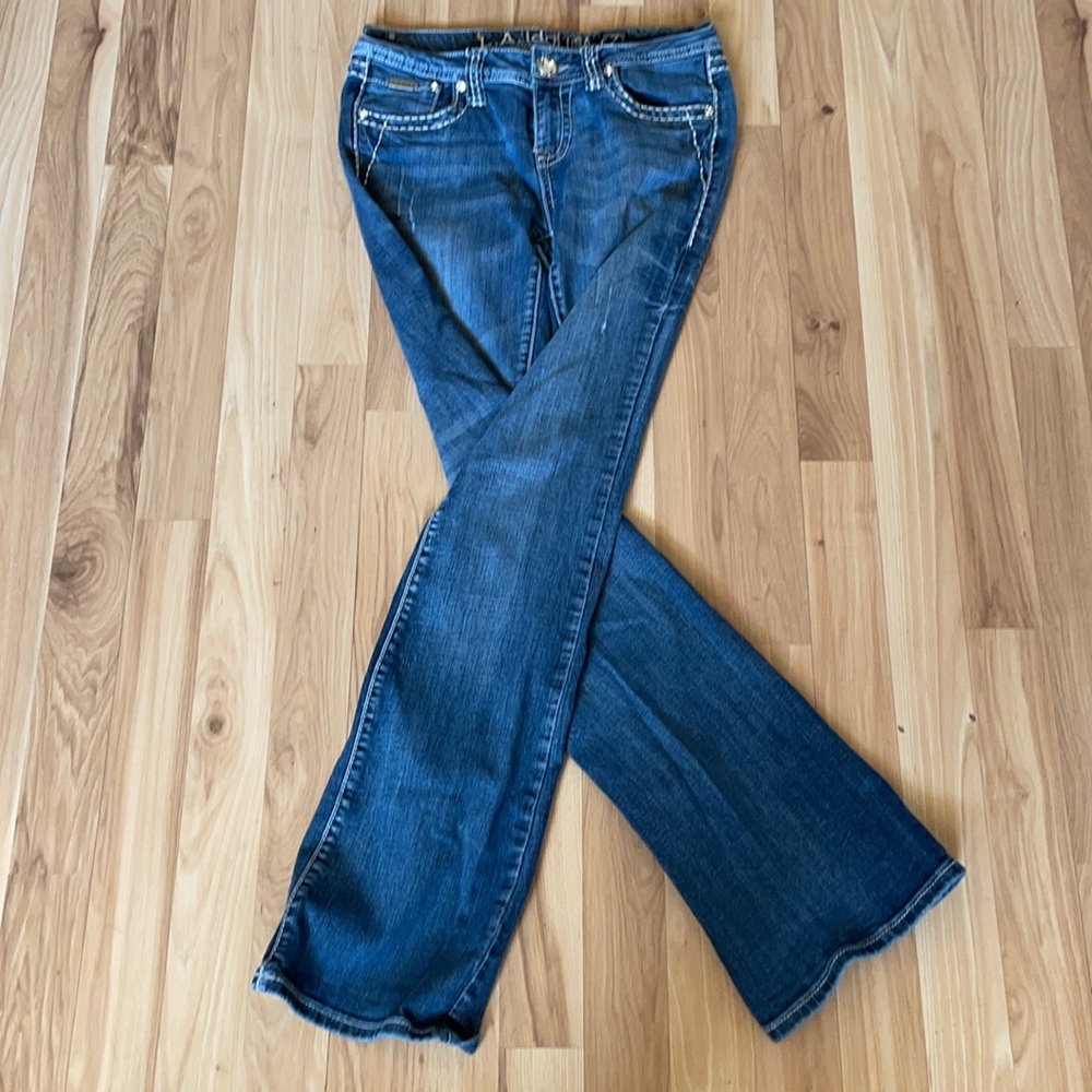 LA Idol USA Crystal Studded Flap Pocket Jean